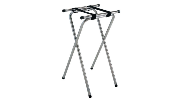 Folding Chrome Tray Stand - 32 in.