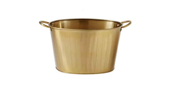 Beverage Tub - Gold Metal Oval - 3.7 Gal