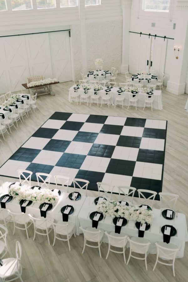 Black and White Checkered Tile Dance Floor - Image 2