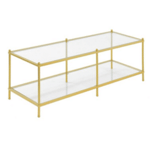 Sheila Gold and Glass Rectangle Coffee Table