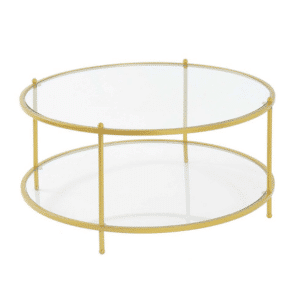 Sheila Gold and Glass Round Coffee Table