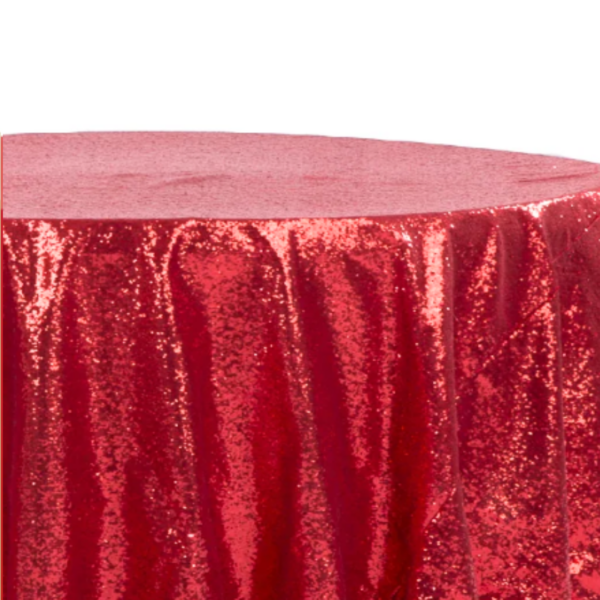 Red Sequin 132" Round