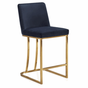 Chaney Black Velvet & Gold Barstool
