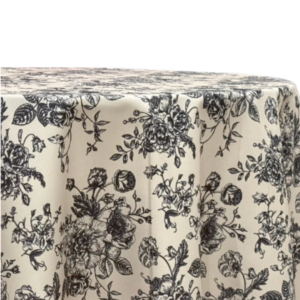 Taupe and Black Toile 108" x 156" King's Drape