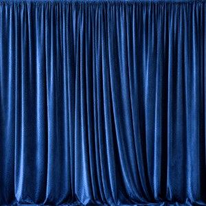 Navy Blue Velvet Pipe and Drape